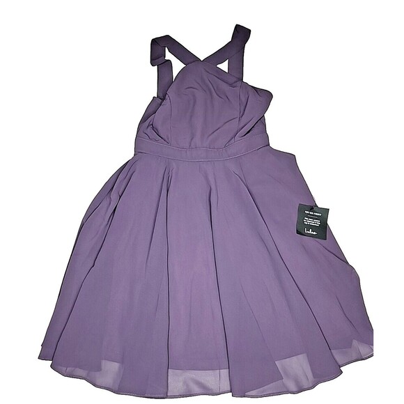 NWT Lulus Forevermore Dusty Purple Halter Sleeveless Skater Dress Small - Picture 5 of 8